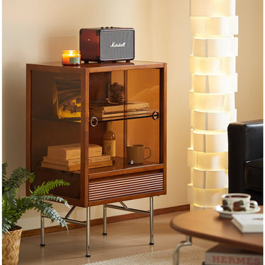 Solid Wood Vintage Display Storage Glass Cabinet mu-xczsg-chest