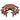 8 - Person Outdoor Wooden Picnic Table 4 Built - in Benches, 2220lb CapacityMUTUKISPACE
