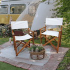 2-Piece White Wooden Director's Chairs – Populus + Canvas