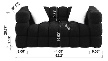 84.3 length ,35.83" deepth , marshmallow sofa,boucle sofa ,3 seaterMUTUKISPACE