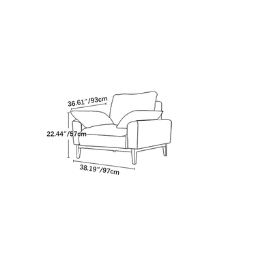 Corduroy Sofa for 1 to 3 people Ottoman Couch Cherry wood frame xbjj - qqsf - sofaMUTUKISPACE