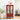 Cherry Lighted Glass Display Cabinet, Curio Wine Cabinet with Adjustable Glass Shelves, 2 Doors and 1 Drawer, Bulb IncludedMUTUKISPACE