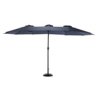 14.8ft Double-Sided Rectangular Outdoor Umbrella Crank (Navy Blue)