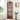 Cherry Lighted Corner Glass Display Cabinet, Curio and Wine Cabinet with Adjustable Glass Shelves and Carved Details, Bulb IncludedMUTUKISPACE
