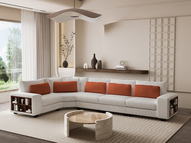 Modern Modular L - Shaped Sectional Sofa with Wooden Frame and StorageMUTUKISPACE