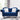 3 Piece Living Room Sofa Set, including 3 - Seater Sofa, Loveseat and Sofa Chair, with Button and Copper Nail on Arms and Back, Five White Villose Pillow, Blue.MUTUKISPACE