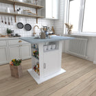 110cm Tray Table – Concrete Effect & White w/ Storage