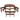 6 - Person Outdoor Circular Wooden Picnic Table 3 Built - in Benches, 1720lb Capacity (Brown)MUTUKISPACE