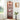 Cherry Lighted Corner Glass Display Cabinet, Curio and Wine Cabinet with Adjustable Glass Shelves and Carved Details, Bulb IncludedMUTUKISPACE