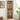 Lighted Glass Corner Curio Cabinet with Tempered Glass Door, Oak Bar Display Cabinet with Adjustable Shelves, Modern Corner Display Cabinet with BulbMUTUKISPACE