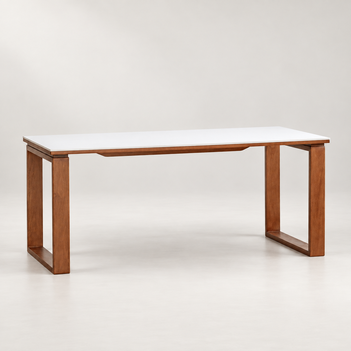 AI-assisted studio presentation of White Sintered Stone Dining Table. Refer to original product photographs and selected configuration.