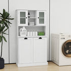 2-Compartment Tilt-Out Laundry Cabinet (White) – Tall w/ 2 Adjustable Shelves
