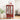 Cherry Lighted Glass Display Cabinet, Curio Wine Cabinet with Adjustable Glass Shelves, 2 Doors and 1 Drawer, Bulb IncludedMUTUKISPACE