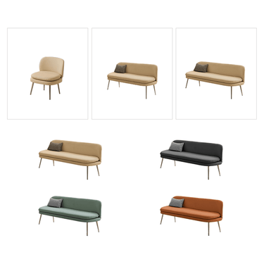 1 Seater 2 Seater Sofa 3 Seater Sofa Air Leather Bench Sofa Beige Gray Green Orange dlo - 058 - sofaMUTUKISPACE