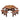 8 - Person Outdoor Wooden Picnic Table 4 Built - in Benches, 2220lb CapacityMUTUKISPACE