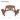 6 - Person Outdoor Circular Wooden Picnic Table 3 Built - in Benches, 1720lb Capacity (Brown)MUTUKISPACE