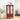 Cherry Lighted Glass Display Cabinet, Curio Wine Cabinet with Adjustable Glass Shelves, 2 Doors and 1 Drawer, Bulb IncludedMUTUKISPACE