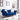 3 Piece Living Room Sofa Set, including 3 - Seater Sofa, Loveseat and Sofa Chair, with Button and Copper Nail on Arms and Back, Five White Villose Pillow, Blue.MUTUKISPACE