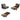 Modern Beige & Black Orange Accented Stainless Steel Faux Leather Sofabed fbby - 1382MUTUKISPACE