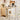 Beige Laminated Wood Dresser With Chest Solid Wood Legs & Glass Top fbby - 1384MUTUKISPACE