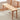 Elegant Light Brown Cherry Wood Stool with Cotton - Linen Upholstery fcp - 1286MUTUKISPACE
