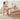 Elegant Light Brown Cherry Wood Stool with Cotton - Linen Upholstery fcp - 1286MUTUKISPACE