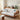 Elegant White Sofa with Green and Light Brown Accents on Cherry and Ash Wood Frame – Cotton - Linen Blend Upholstery fcp - 1292MUTUKISPACE