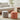 Chic Light Gray Cotton - Linen & Beige Brown Faux Leather Stool - Cozy White Sheep Boa & Pink Cotton - Linen Seat fcp - 1313MUTUKISPACE
