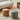 Chic Light Gray Cotton - Linen & Beige Brown Faux Leather Stool - Cozy White Sheep Boa & Pink Cotton - Linen Seat fcp - 1313MUTUKISPACE