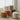 Chic Light Gray Cotton - Linen & Beige Brown Faux Leather Stool - Cozy White Sheep Boa & Pink Cotton - Linen Seat fcp - 1313MUTUKISPACE