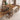 Stunning Light Brown Natural Wood Table with Elegant Glass Top fjnl - 1582MUTUKISPACE