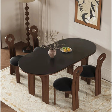 Oval Dining Table with Ash Wood and Sintered Stone – Contemporary Dining Room Centerpiece fme - 3125MUTUKISPACE