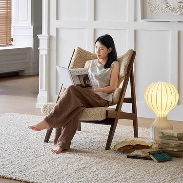 Ash Wood Chair – Cozy Accent for Reading and Living Spaces fme - 3136MUTUKISPACE