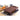 Luxurious Dark Brown and Blue Coconut Palm Bed Frame – Elegant Tropical Design for Your Bedroom foltm - 1559MUTUKISPACE
