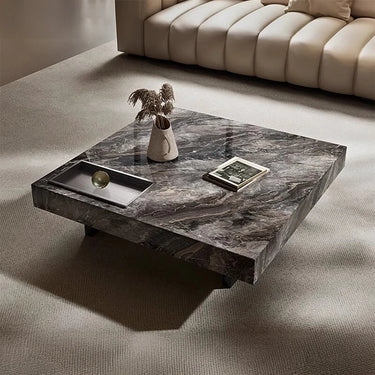 Elegant Coffee Table with Sintered Stone and Stainless Steel – Modern Living Room Centerpiece fplk - 5022MUTUKISPACE
