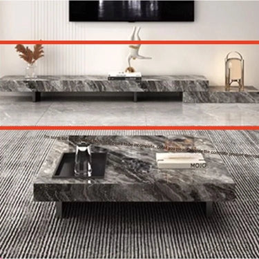 Modern TV Stand with Sintered Stone Finish – Stylish Multi - Layer Entertainment Center fplk - 5025MUTUKISPACE