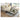 Stylish Solid Wood Sofabed - Khaki, White & Light Blue Cotton - Linen Blend fsx - 997MUTUKISPACE