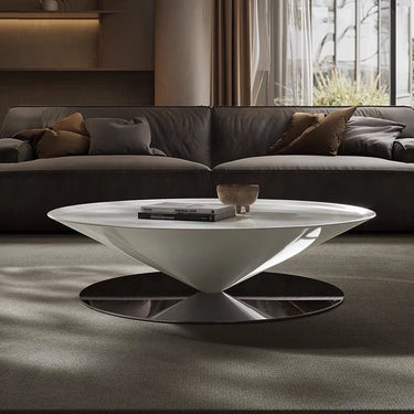 Steel Coffee Table with GFRP Accent – Stylish Living Room Centerpiece fyeyj - 5213MUTUKISPACE