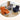 Modern Multi - Color Sofa with Particle Board Frame and Metal Accents - Vibrant Orange, Gray, Green, and Blue fykl - 422MUTUKISPACE