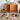 Elegant Cherry Wood & Rattan Stool with Natural Marble Seat fyx - 851MUTUKISPACE