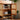 Elegant Cherry Wood & Rattan Stool with Natural Marble Seat fyx - 851MUTUKISPACE