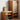 Elegant Cherry Wood & Rattan Stool with Natural Marble Seat fyx - 851MUTUKISPACE
