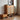 Elegant Cherry Wood & Rattan Stool with Natural Marble Seat fyx - 851MUTUKISPACE