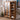 Elegant Cherry Wood Cabinet with Tempered Glass and Copper Accents fyx - 861MUTUKISPACE