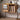 Elegant Cherry Wood Bedside Cupboard with Copper and Glass Accents fyx - 862MUTUKISPACE