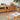 Elegant Cherry Wood and Glass Coffee Table with Rattan Accents fyx - 877MUTUKISPACE