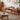Elegant Cherry Wood and Glass Coffee Table with Rattan Accents fyx - 877MUTUKISPACE