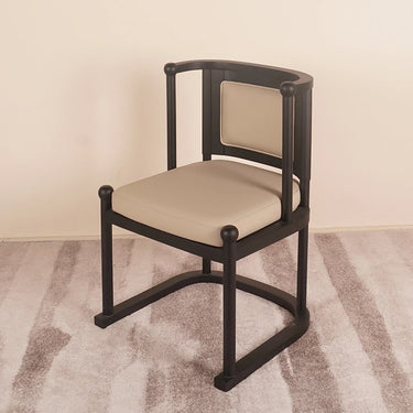 Stylish Ash Wood Chair with Faux Leather and Cotton-Linen Cushion – Perfect for Home or Office Decor fzgf-3109