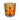 Cross Motif Whiskey Glass - Amber / Red