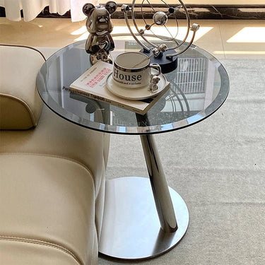 Tempered Glass & Stainless Steel Coffee Table – Modern Lounge Accent hakt - 5158MUTUKISPACE